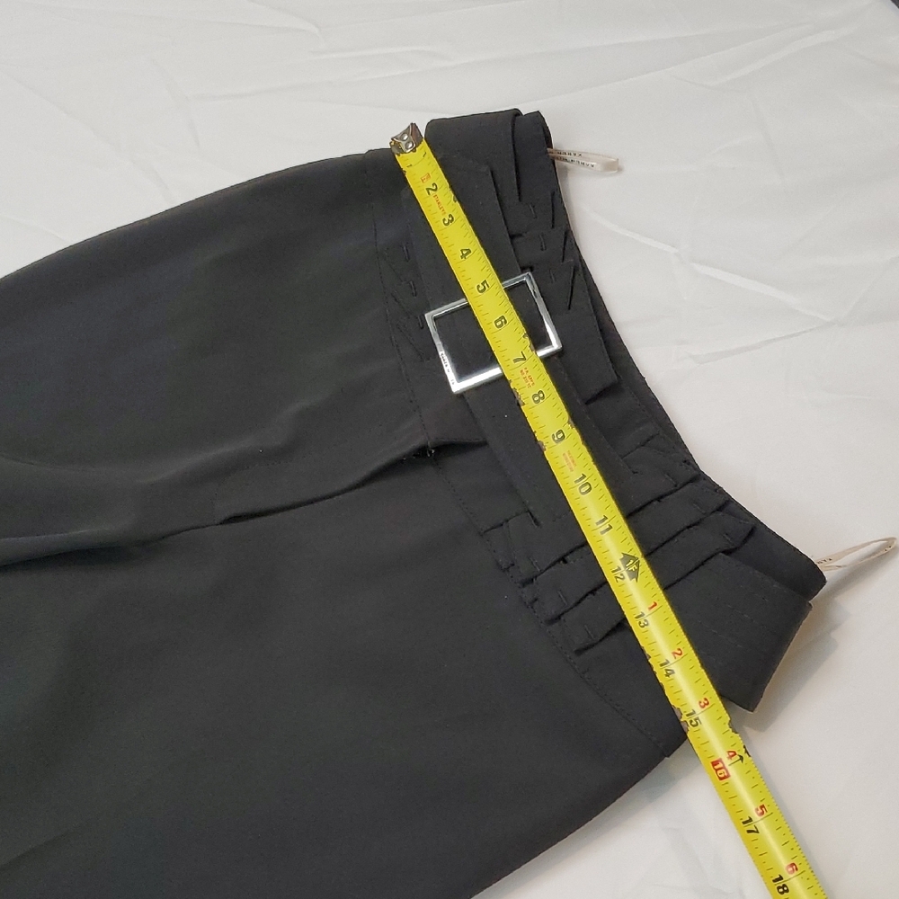 Karen Millen Black Boot Cut Flare Pants With Belt Office Trouser High Waist Sz 6 - Picture 9 of 14
